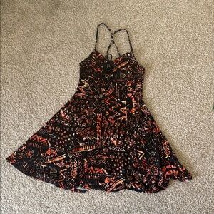 NWT: Silence + Noise: Vibrant Pattern Flowy Strappy Skater Dress Size XS